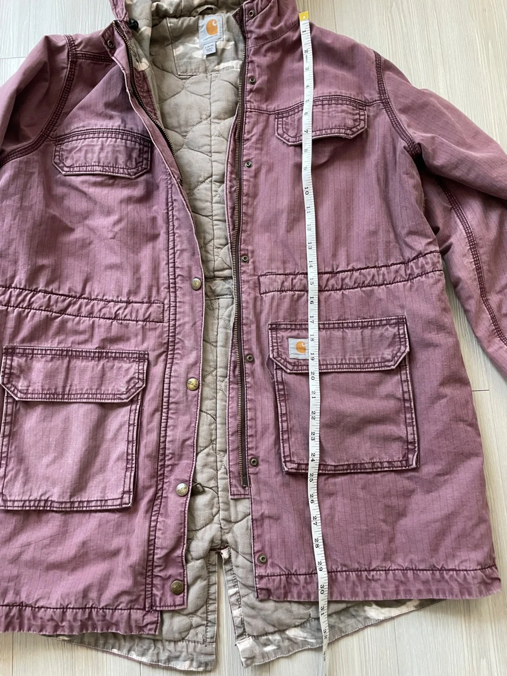 Carhartt Kids' Mauve Hooded Puffer-Style Work Jacket